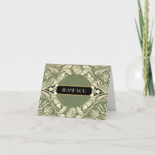 Jugendstil-Blume Blumenborder vollständig bearbeit Dankeskarte