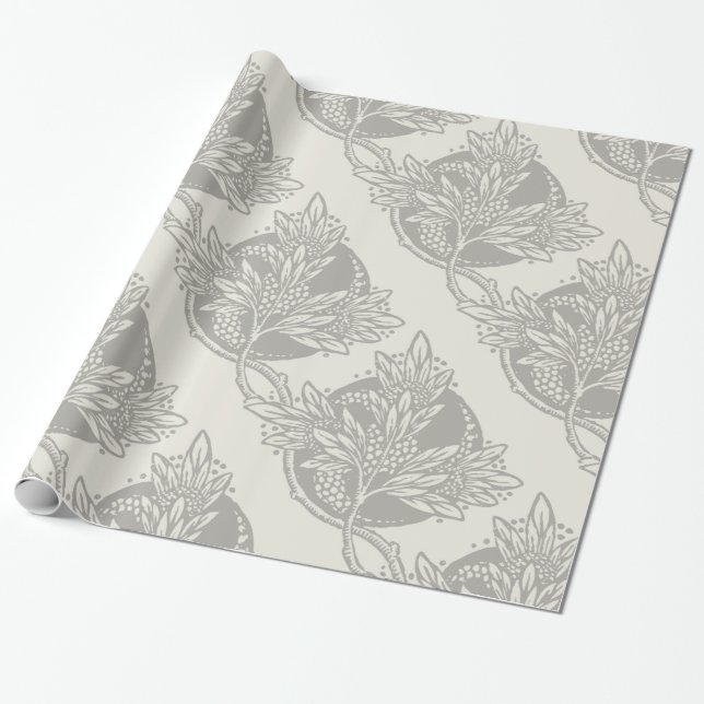 Jugendstil-Blume Blumenminimalismus Geschenkpapier (Ungerollt)