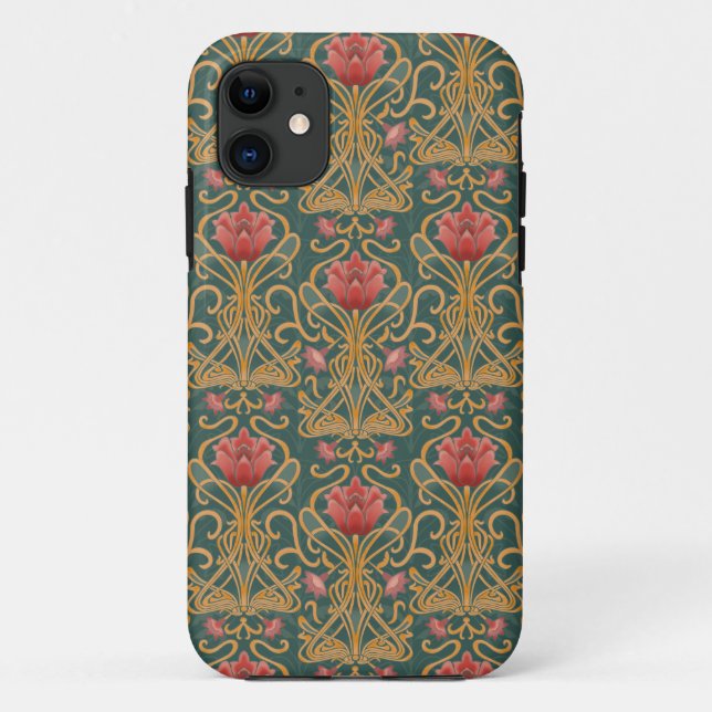 Jugendstil-Blume Case-Mate iPhone Hülle (Rückseite)