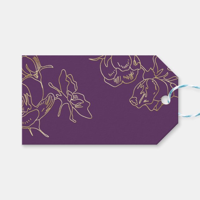 Jugendstil-Blume Geschenkanhänger (Vorderseite (Horizontal))