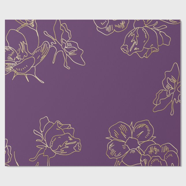 Jugendstil-Blume Geschenkpapier (Flach)
