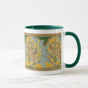 Jugendstil-Blume - Grenze - Tasse