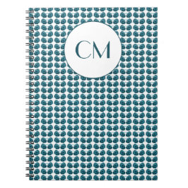 Jugendstil-Blume in Blau Notizblock