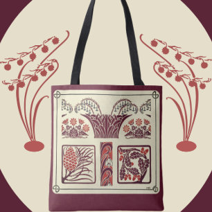 Jugendstil-Blume und Pinecones