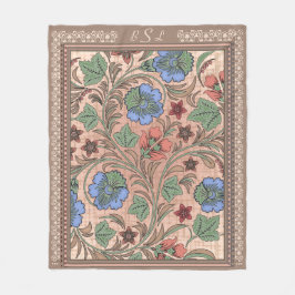 Jugendstil-Blume und Spitzen - Mit Monogramm Fleecedecke