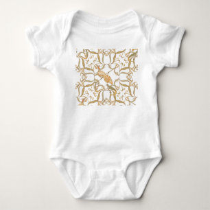 Jugendstil-Blume Vögel Baby Strampler