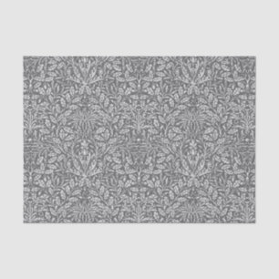Jugendstil-Blumen-Damaskus, Silbergrau / Grau Seidenpapier
