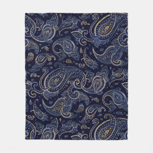 Jugendstil Blumen Denim Design Fleecedecke