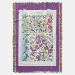 Jugendstil-Blumen-Distel-Blumen-Textilkunst  Decke