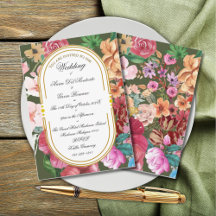 Jugendstil-Blumen-Kalligrafie-Einladung