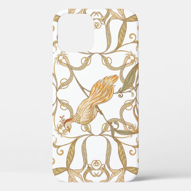Jugendstil Blumen Vögel Case-Mate iPhone Hülle (Rückseite)