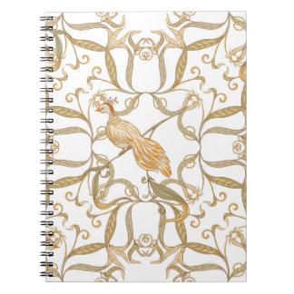 Jugendstil Blumen Vögel Notizblock