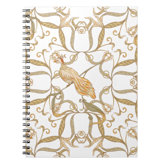Jugendstil Blumen Vögel Notizblock (Vorderseite)