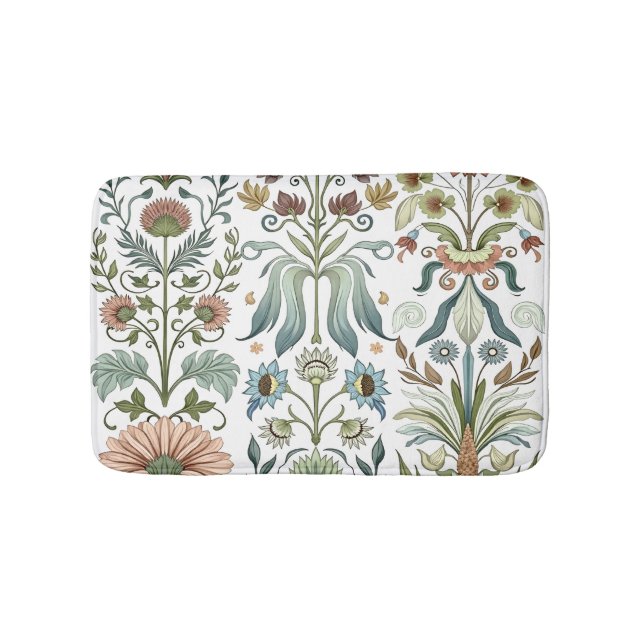 Jugendstil-Blumendesign 402 Blumen Badematte (Vorderseite)
