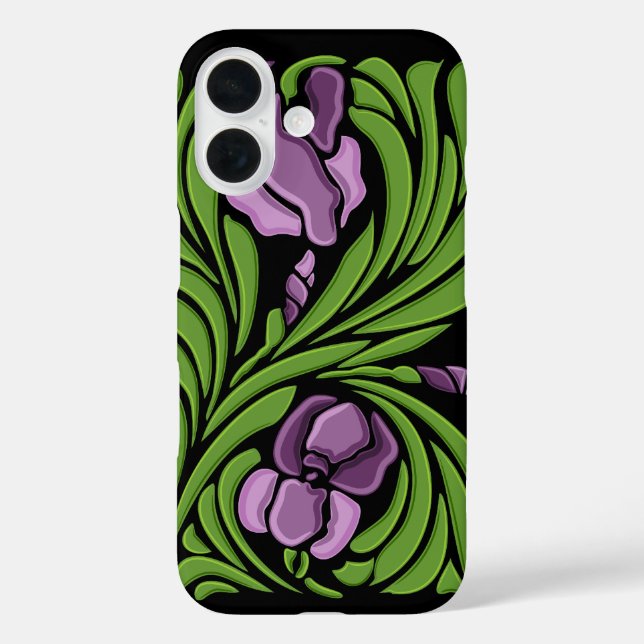 Jugendstil Blumendesign Case-Mate iPhone Hülle (Rückseite)
