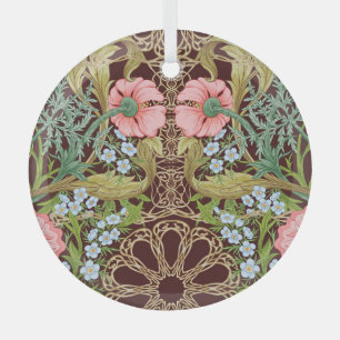 Jugendstil Blumendesign: Farbige Vintage-Muster Ornament Aus Glas
