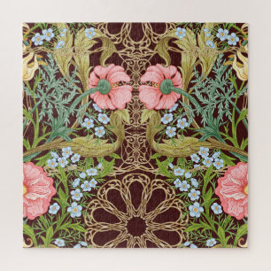 Jugendstil Blumendesign: Farbige Vintage-Muster Puzzle