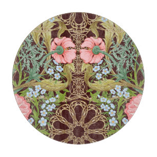Jugendstil Blumendesign: Farbige Vintage-Muster Schneidebrett