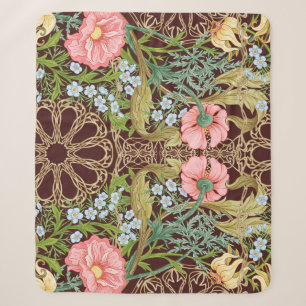 Jugendstil Blumendesign: Farbige Vintage-Muster Sherpadecke