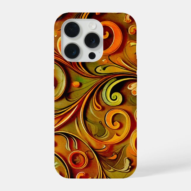 Jugendstil-Blumendesign  iPhone Hülle (Rückseite)