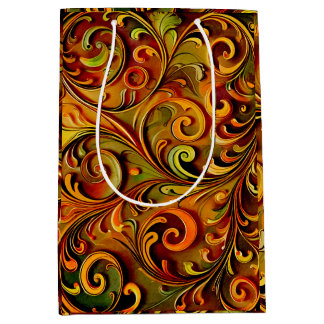 Jugendstil-Blumendesign Mittlere Geschenktüte