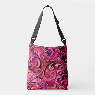 Jugendstil-Blumendesign Rostige Rose Tragetaschen Mit Langen Trägern