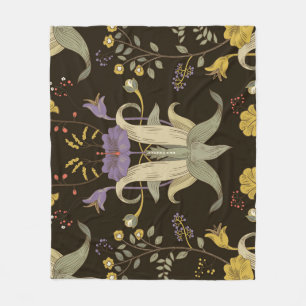 Jugendstil Blumendesign: Vintage-Muster Fleecedecke