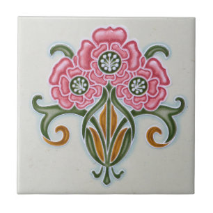 Jugendstil-Blumenfliese Fliese