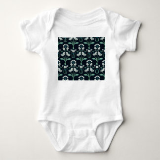 Jugendstil-Blumenmuster, abstrakt nahtlos. Baby Strampler