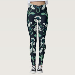 Jugendstil-Blumenmuster, abstrakt nahtlos. Leggings