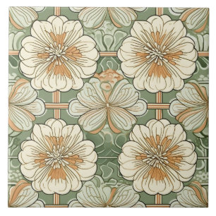 Jugendstil-Blumenmuster  Fliese