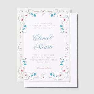 Jugendstil-Blumenrahmen-Hochzeits-Vellum-Overlay