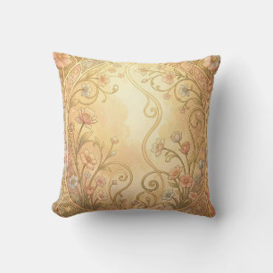 Jugendstil-Blumenrahmen Vintage-Ornamentrahmen Kissen