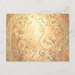 Jugendstil-Blumenrahmen Vintage-Ornamentrahmen Postkarte