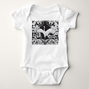 Jugendstil: Blumenvogel-Illustration Baby Strampler