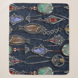 Jugendstil Blumig: Jeans Eleganz. Sherpadecke