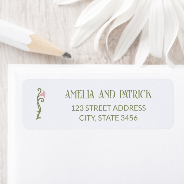 Jugendstil Blumige Grüne und Rosa Hochzeit (Insitu)