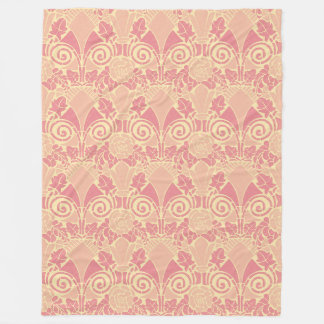 Jugendstil Blumiges weiches rosa Rosenmuster Fleecedecke