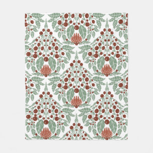 Jugendstil Botanisch - Vintage Blumenmuschel Fleecedecke