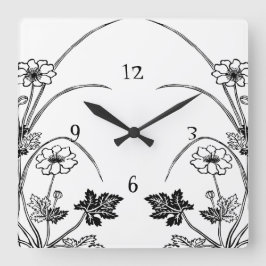 Jugendstil-Botanische Wall Uhr