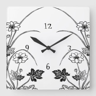 Jugendstil-Botanische Wall Uhr