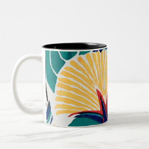 Jugendstil botanisches Design Zweifarbige Tasse