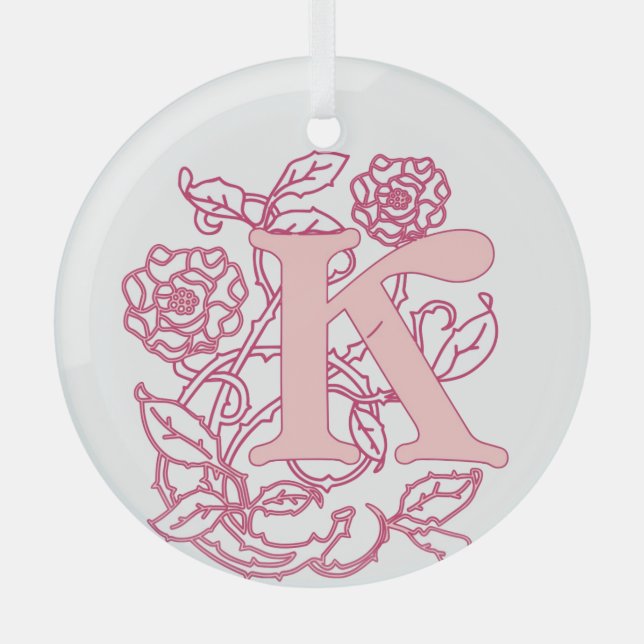 Jugendstil-Brief K Ornament Aus Glas (Vorderseite)