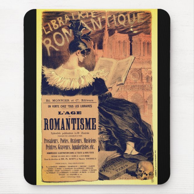 Jugendstil-Buchhandlung Romantique Eugene Grasset Mousepad (Vorne)