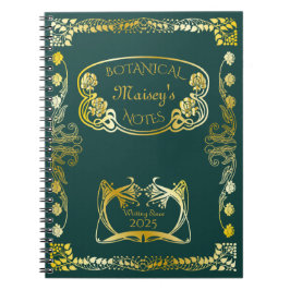 Jugendstil-Buchübersicht Botanische Motive Gold Gr Notizblock