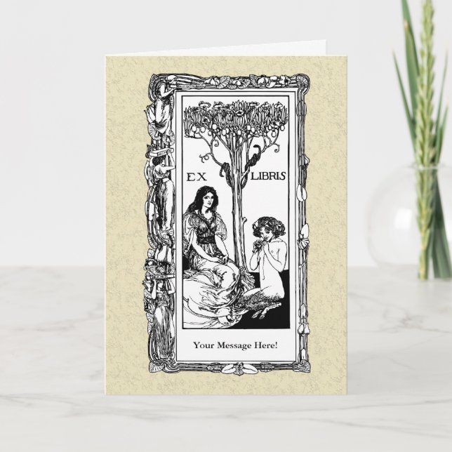 Jugendstil-Buchzeichen Karte (Vorderseite)