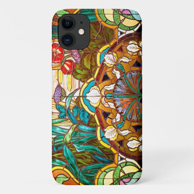 Jugendstil Buntes Glas floral farbenfroh Case-Mate iPhone Hülle (Rückseite)