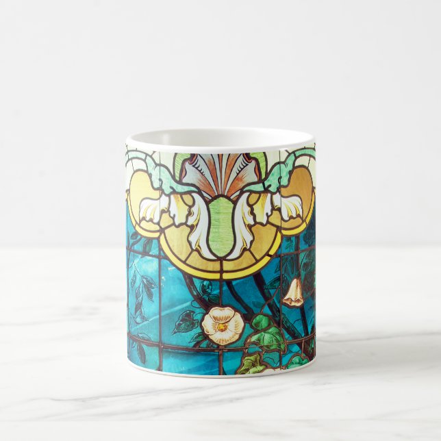 Jugendstil-Buntglas aussehen floral Viktorianisch Kaffeetasse (Mittel)