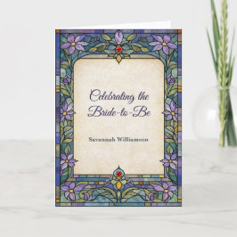 Jugendstil-Buntglas-Junggesellinnen-Abschiedsparty Karte