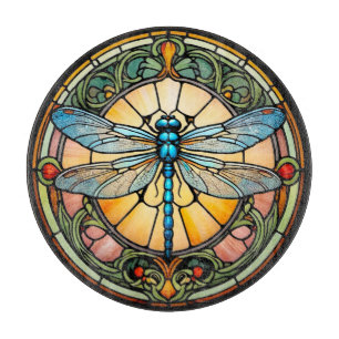 Jugendstil-Buntglas-Libelle Schneidebrett